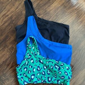 3 PACK one shoulder sports bras